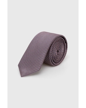 HUGO krawat jedwabny kolor różowy 50509054