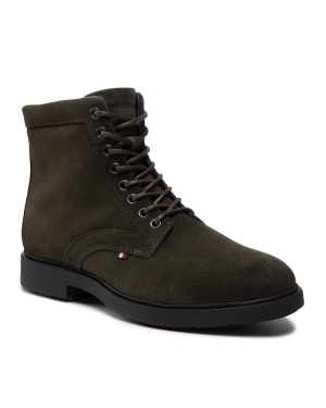 Tommy Hilfiger Kozaki Elevated Rounded Suede Lace Boot FM0FM04185 Zielony