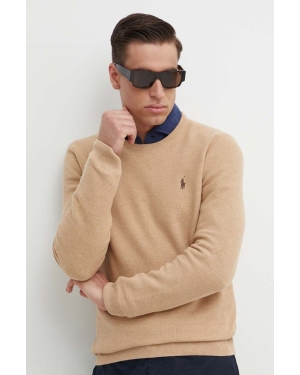 Polo Ralph Lauren sweter bawełniany kolor brązowy lekki