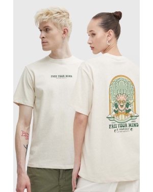 Kaotiko t-shirt bawełniany kolor beżowy wzorzysty