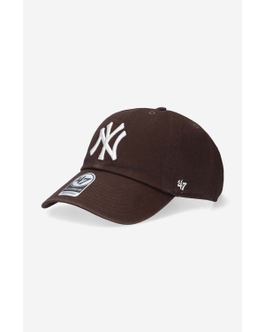 47 brand czapka z daszkiem MLB New York Yankees kolor brązowy z aplikacją B-RGW17GWSNL-BW