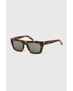 Saint Laurent okulary przeciwsłoneczne kolor brązowy SL M131