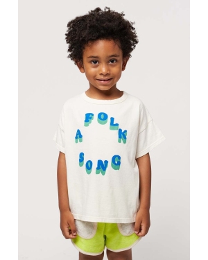 Bobo Choses t-shirt bawełniany dziecięcy kolor biały z nadrukiem