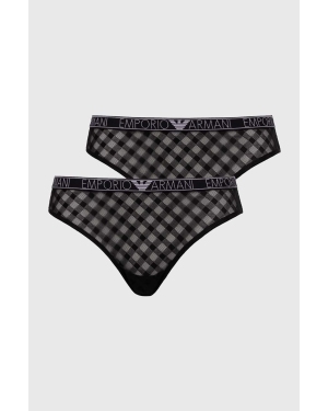 Emporio Armani Underwear figi kolor czarny z koronki 162948 4R208