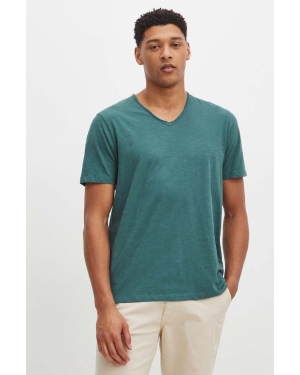 Medicine t-shirt bawełniany męski kolor zielony gładki