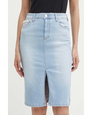 Liu Jo spódnica jeansowa kolor niebieski midi ołówkowa