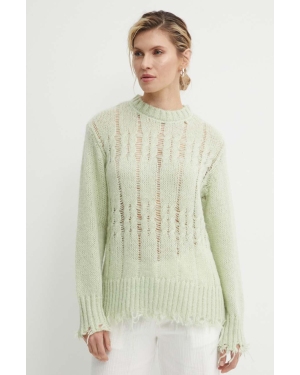 Résumé sweter z domieszką wełny AnnoraRS Knit Pullover damski kolor zielony 20321113
