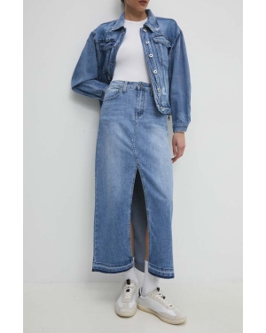 Answear Lab spódnica jeansowa kolor niebieski maxi prosta
