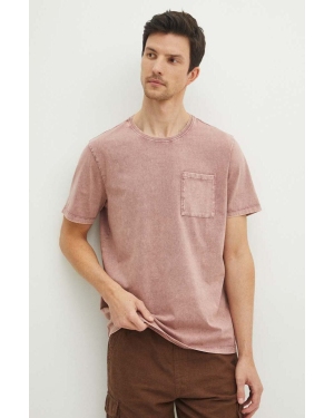 Medicine t-shirt bawełniany męski kolor różowy gładki