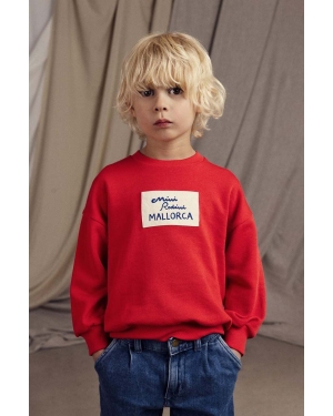 Mini Rodini bluza bawełniana dziecięca Mallorca kolor czerwony z nadrukiem