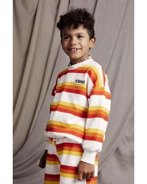 Mini Rodini bluza bawełniana dziecięca Stripe kolor pomarańczowy wzorzysta