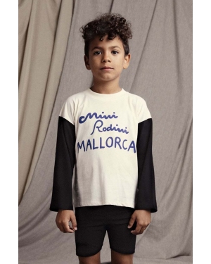 Mini Rodini longsleeve dziecięcy Mallorca kolor biały z nadrukiem