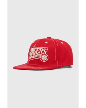 Mitchell&Ness czapka z daszkiem NBA PHILADELPHIA 76ERS kolor czerwony z aplikacją