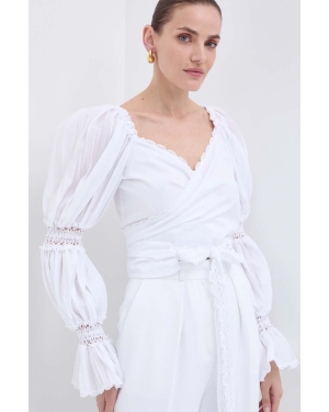 Luisa Spagnoli koszula RUNWAY COLLECTION damska kolor biały slim 541165
