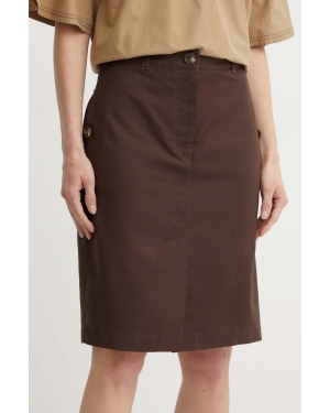 Weekend Max Mara spódnica z domieszką lnu kolor brązowy mini ołówkowa 2415101013600