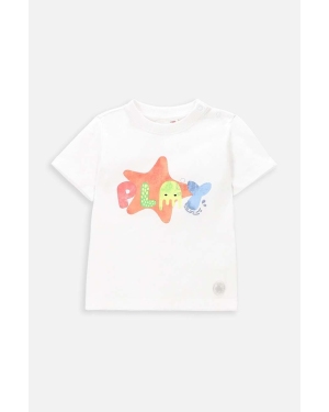 Coccodrillo t-shirt niemowlęcy kolor biały z nadrukiem