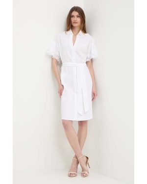 Twinset sukienka kolor biały mini oversize