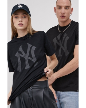 47 brand T-shirt bawełniany MLB New York Yankees kolor czarny gładki BB017TEMIME544089JK