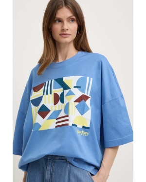 Max Mara Leisure t-shirt bawełniany damski kolor niebieski 2416971018600