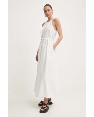 Weekend Max Mara sukienka bawełniana kolor biały maxi rozkloszowana 2415221202600