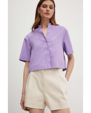 MAX&Co. koszula bawełniana damska kolor fioletowy relaxed 2416111074200