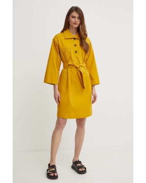 Weekend Max Mara sukienka bawełniana kolor żółty mini oversize 2415221023600