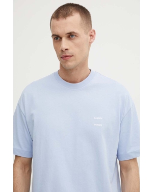 Samsoe Samsoe t-shirt bawełniany JOEL męski kolor niebieski gładki M22300126