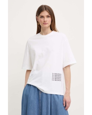 La Mania t-shirt bawełniany CAYLEE KROJ LUCY damski kolor biały CAYLEEKROJLUCY