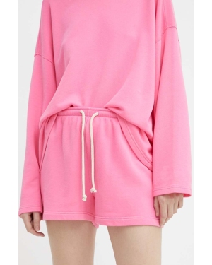 American Vintage szorty SHORT COURT damskie kolor różowy gładkie high waist HAPY09AE24